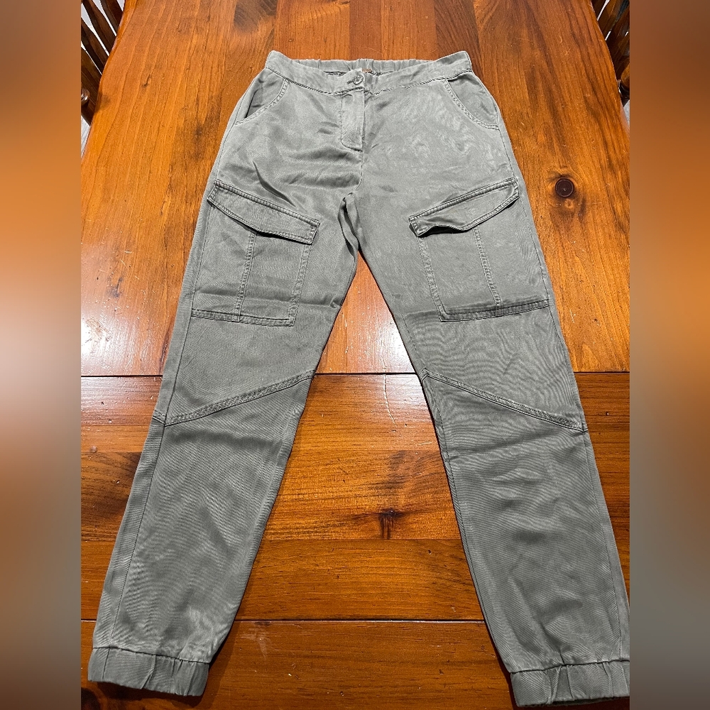 Young Fabulous & Broke Womens Grey Green Cargo Pocket Jogger Pants Size‎ Small